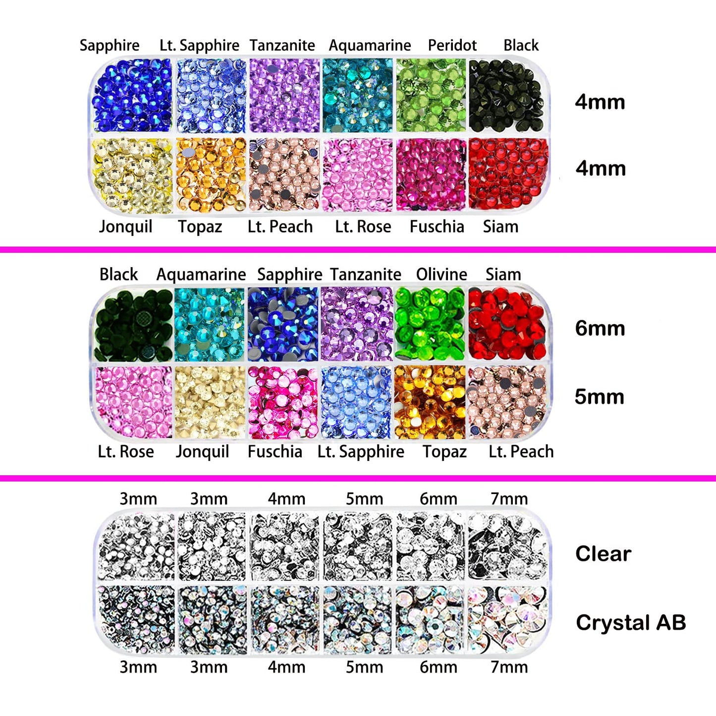 esseelove Bedazzler Kit with Rhinestones, Hotfix Applicator Tool, DIY Hot Fix Rhinestone Bedazzling kit, 3560 Rhinestones for Crafting, Crystal AB, Clear, 14 Colors, w/Self-Adhesive Gems