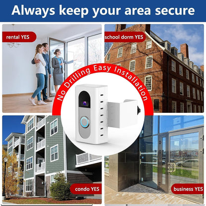 KIMILAR Anti-Theft Video Doorbell Mount Compatible with Ring/Blink Wireless Video Doorbell, Adjustable Mounting Bracket Accessories for Houses, Apartments, Businesses, Not for Security Door