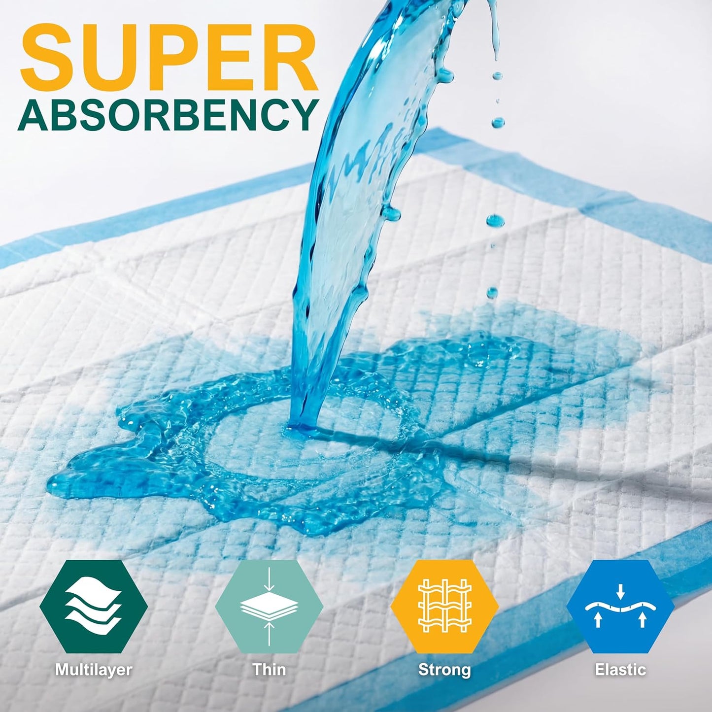 Medpride Disposable Underpads - Super Absorbent Incontinence Pads | 17'' x 24'' (100-Count) for Kids, Adults, Pets