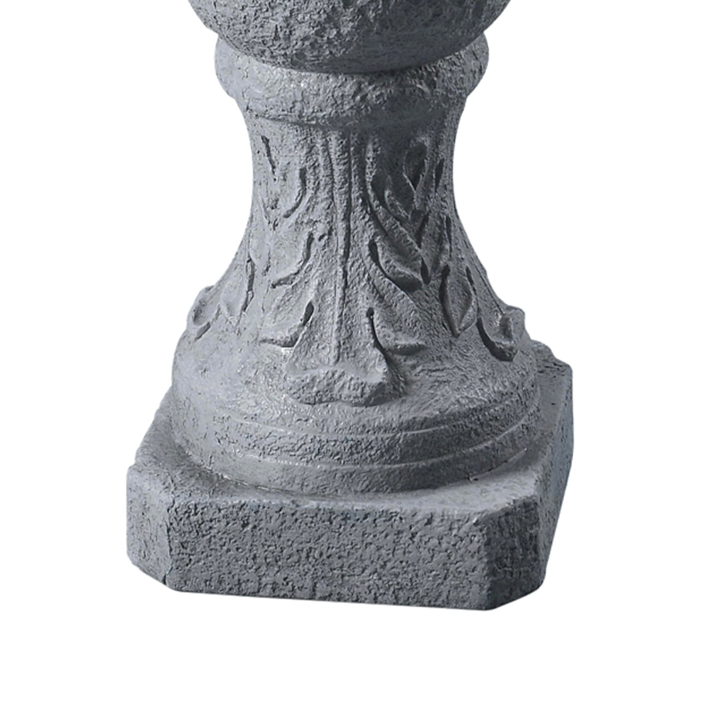 Teamson Home 52.56 in. Outdoor Two-Tier Water Fountain with Realistic ICY Stone Texture for Outdoor Living Spaces Creating a Calming Oasis for Gardens, Landscaping, Patios, Balconies, Lawns, Gray