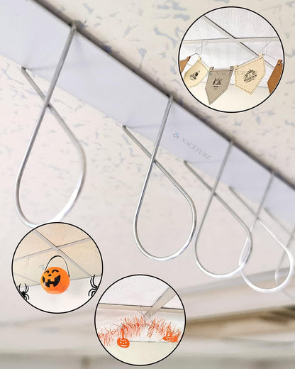 NACETURE 20 Pack Ceiling Hook Clips, Heavy Duty Grid Clips for Suspended Ceiling Tile, Home Office Decor