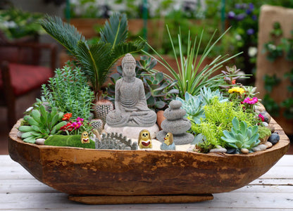 Meditation Zen Garden Accessories - Miniature Buddha Fairy Garden Kit Micro landscape Terrarium Kit DIY Japanese Mini Zen Garden Decor Chinese Potted Plant Culture Bonsai Decoration Bridge Pagoda