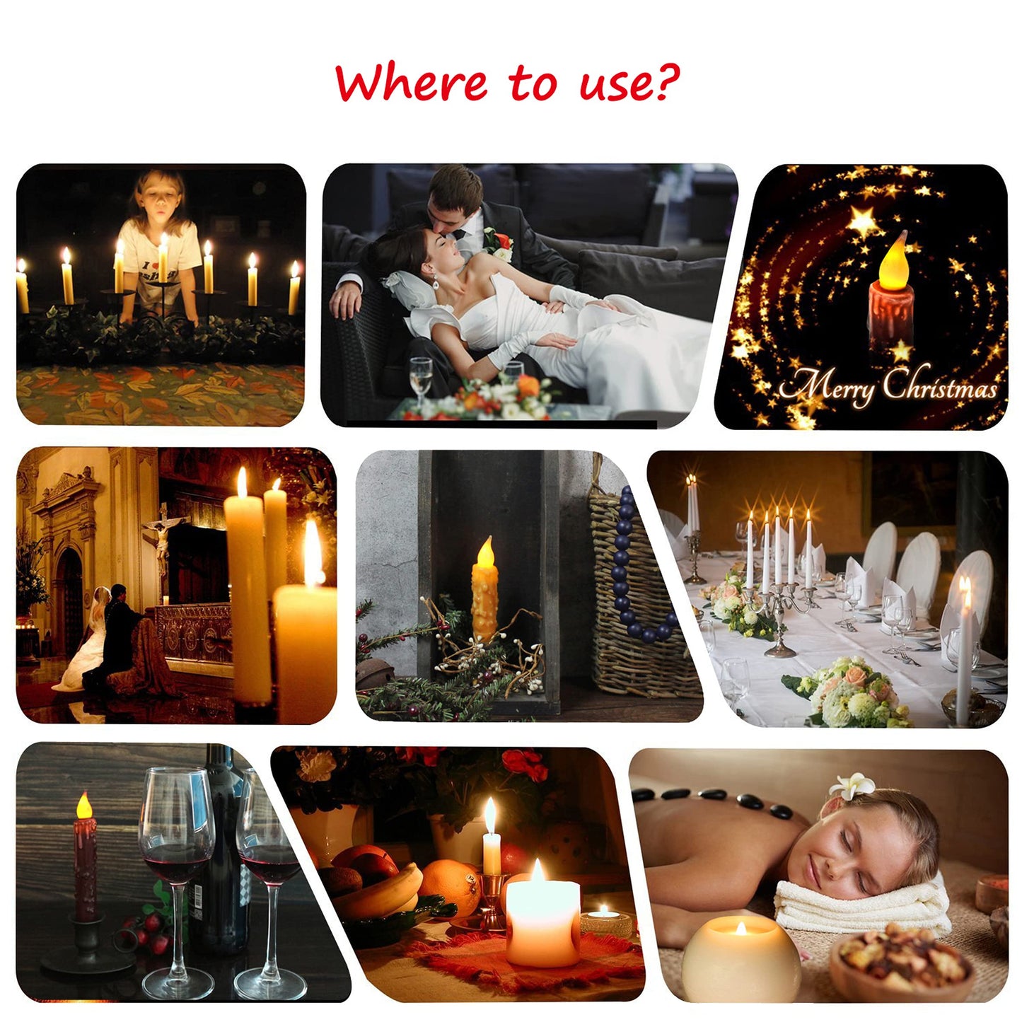 CVHOMEDECO. Real Wax Hand Dipped Battery Operated LED Timer Taper Candles Rustic Primitive Flameless Lights Decor, 4-3/4 Inch, Orange, 2 PCS in a Package