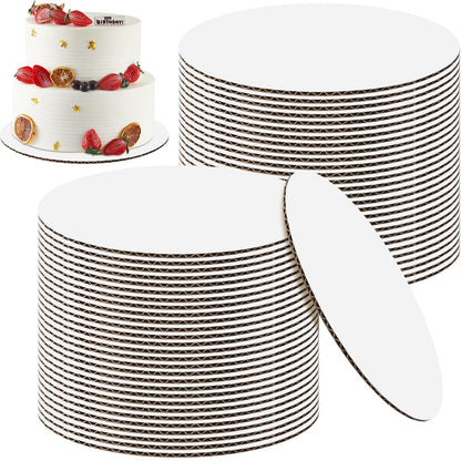 Dandat 150 Pcs Cardboard Cake Boards Bulk 12 Inch White Pizza Cardboard Round Circles Study Base for Cake Pizza Desserts for Wedding, Baking, Decorating Supplies
