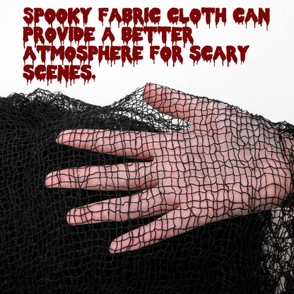 Alpurple 12 Pcs Halloween Creepy Cloth, 30 x 72 Inch Scary Spooky Fabric Cloth, Freaky Loose Weave Creepy Gauze for Halloween Party Decoration (6 Black + 6 White)