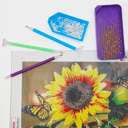 AFUNTA 52 PCs Diamond Art Kits, 13 Size Trays, 9 Pens, 30 Wax, Colourful Art Tools