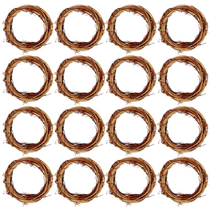 Grapevine Wreath Set, Marrywindix 16 Pieces Natural Vine Branch Christmas DIY Rattan Wreath Garland for Christmas Holiday Craft Wedding Decor (4 in.)