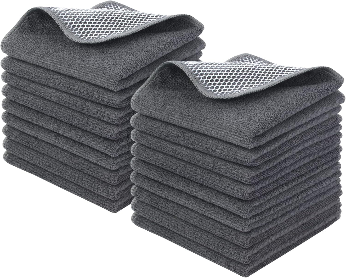 12inchx12inch 18 Pack) KinHwa Kitchen Washcloths for Dishes Absorbent Microfiber Dish Cloths Quick Dry Dish Rags