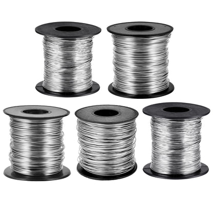 5 Rolls Jewelry Wire for Jewelry Making 18, 20, 22, 24, 26 Gauge Stainless Steel Silver Wire Kit Beading Bendable Craft Wires Tarnish Resistant Beading Wires for Making Crafts