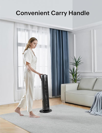 Pelonis 30-Inch Oscillating Tower Fan - 3 Speed Settings & Auto-Off Timer | Black, Medium Size