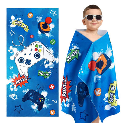 WERNNSAI Game Kids Beach Towel for Boys - 30” x 60” Quick Dry Sand-Free Swim Towels for Boys Super Soft Absorbent Towel, Pool Camping Travel Bath Towel for Outdoor Sports Picnic