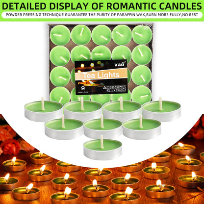 Dyrfolm 100 Pack Tea Lights - Smokeless, Unscented, Dripless & Long Lasting Mini Tealight Candles for Home, Weddings, Party Decoration (Pink)