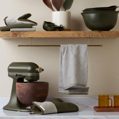 KitchenAid® Evergreen Design Series Heavyweight Textured Oversized Kitchen Towels 3-Pack Set, Absorbent 100% Cotton, Dual-Purpose, Deep Forest Green, 18"x28"
