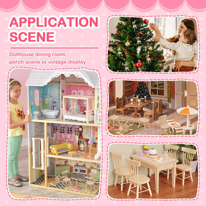 6PCS Dollhouse Chairs, 1/12 Scale Dollhouse Furniture - Wooden Mini Furniture Accessories, Tiny Mini Chair for Doll House, Fairy Garden, Photography Props,Home Decor & Christmas Party (1.6in*3.2in)