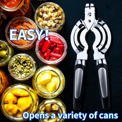 Topoem Jar Opener, Multi Jar Openers for Seniors, Stainless Steel Jar Lid Opener, Bottle Opener for Seniors with Arthritis, Weak Hands