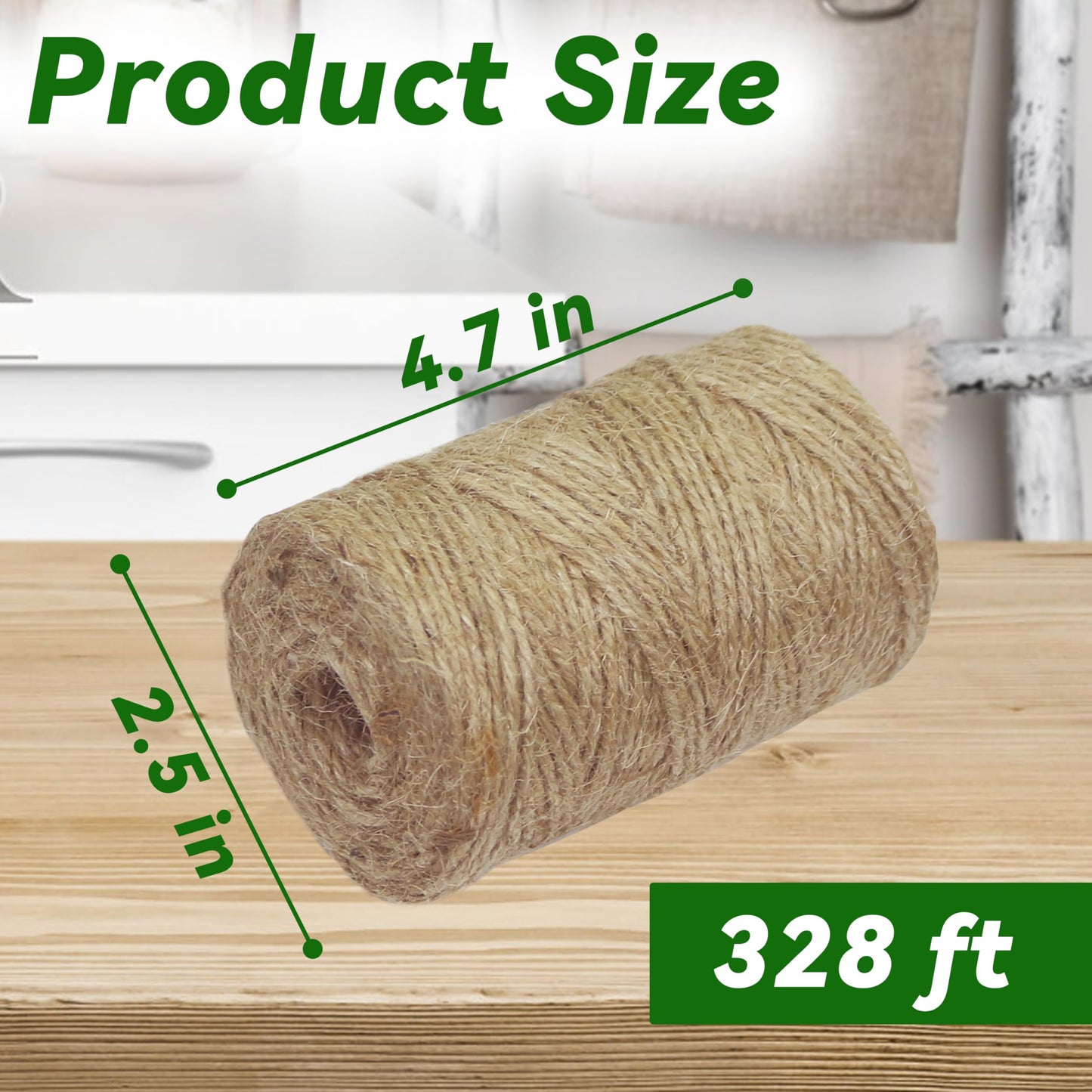 Gardzen 4 Pack Natural Jute Twine String (328 ft Each), 3-Ply Durable Brown Craft Twine for Gardening, Gift Wrapping, Flower Bouquet, Arts & Crafts, Hemp & Burlap String for DIY Projects