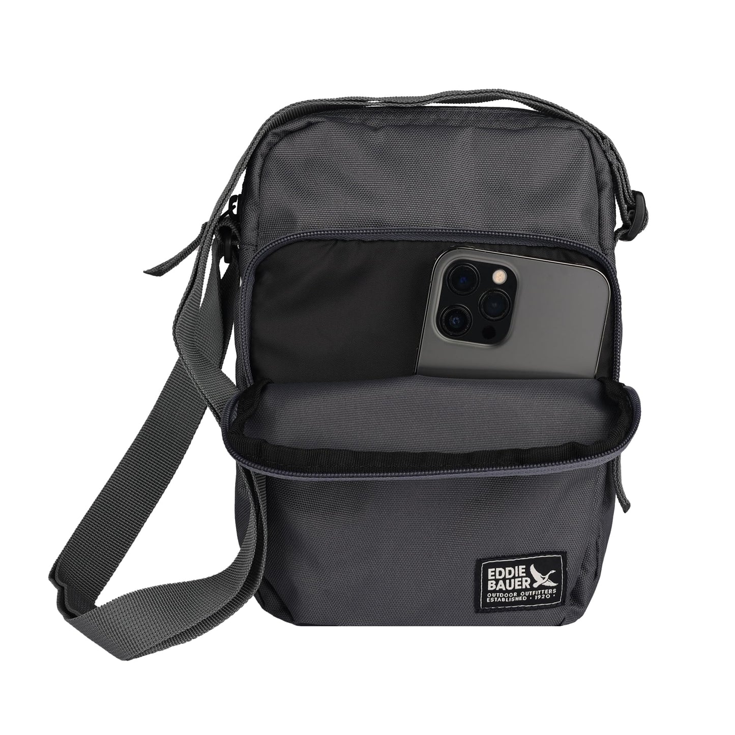 Eddie Bauer Jasper Crossbody Bag with Zippered Main Compartment and Adjustable Shoulder Strap