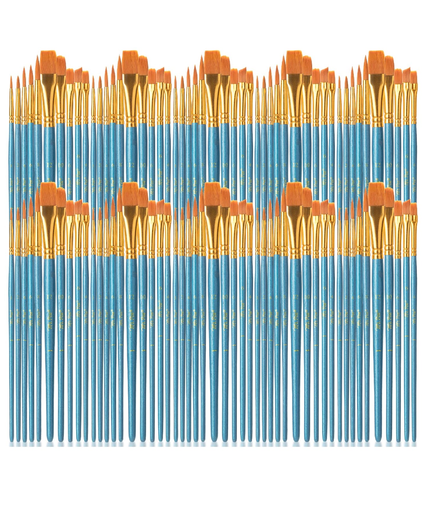 Mr. Pen- Acrylic Paint Brushes Set, 100 Pack, Round & Pointed Tip, Nylon Hair Artist Brushes Bulk for Watercolor, Oil, Rock, Face, Nail, Miniature, Canvas, Detailing, Drawing, Art Supplies