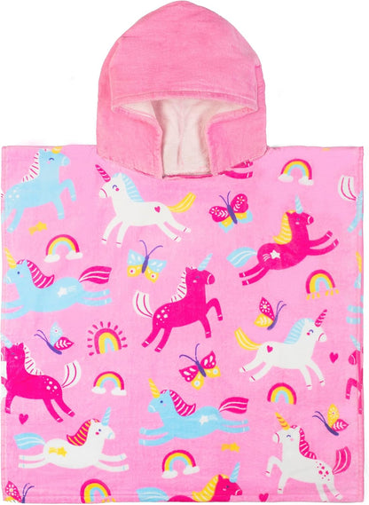 Baba & Bear Hooded Towel for Kids Swimsuit Cover Up for Beach, Pool, Bath (Unicorn)