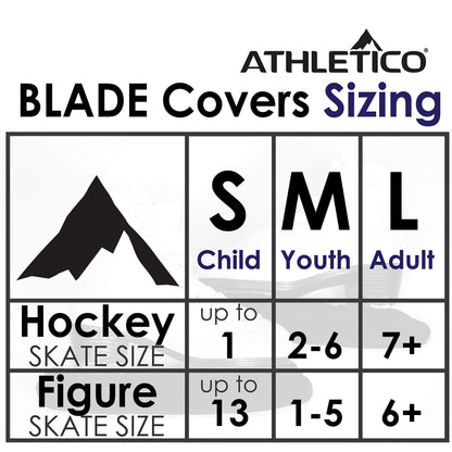 Athletico Ice Skate Blade Covers - Guards for Hockey Skates, Figure Skates, and Ice Skates - Skating Soakers Cover Blades from Youth to Adult Size - Men, Women, Kids (Small, Black)