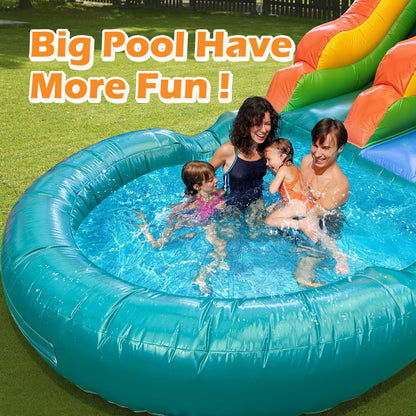 Water Slide Commercial, 21FT Big Water Slide for Kids and Adults with Powerful 950W Blower&Water Tube,100% Commercial Grade PVC Inflatable Adult Water Slides with Splash Pool (Green, 21x12x9FT)