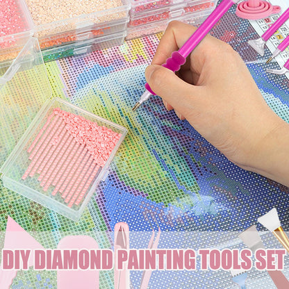 Qlonry 185 Pcs All Inclusive Diamond Painting Tool Kit Diamond Art Accessories Kit Including A4 LED Light Pad Kit,Bracket,Convex Point Design Storage Box,Painting Pen for DIY Craft
