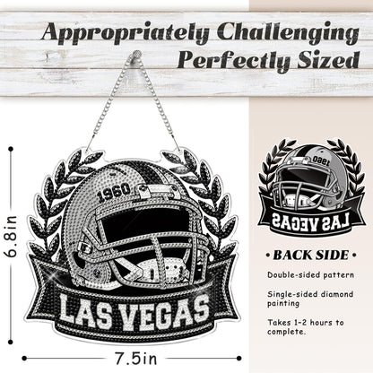 Aoryalps Football Diamond Art Hanging Kit, DIY Acrylic 5D Diamond Painting for Las Vegas Fans Home Wall Decor and Gift