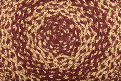 VHC Brands Classic Country Primitive Tabletop & Kitchen Jute Trivet, Burgundy Natural Tan, 8"