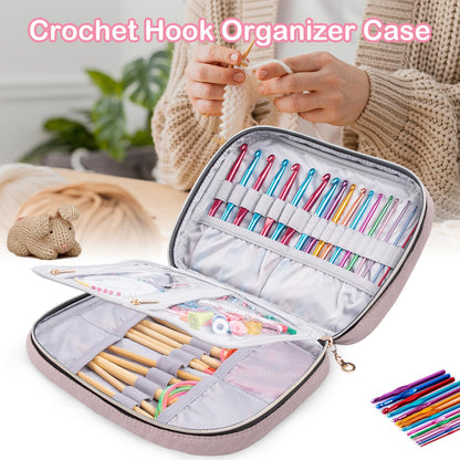 MYBAGZING Crochet Hook Case Empty - Quilted Crochet Organizer Case- Crochet Hook Holder for Circular Knitting Needles, Crochet Hooks (up to 8") Knitting & Crochet Supplies - Knitting Accessories