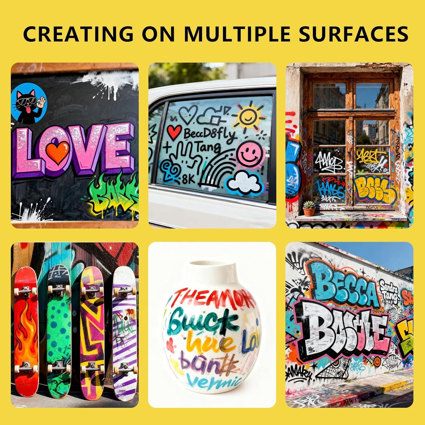 12 15MM Vibrant Colors Jumbo Acrylic Paint Markers, Graffiti Markers, Waterproof Jumbo Poster Markers for Canvas
