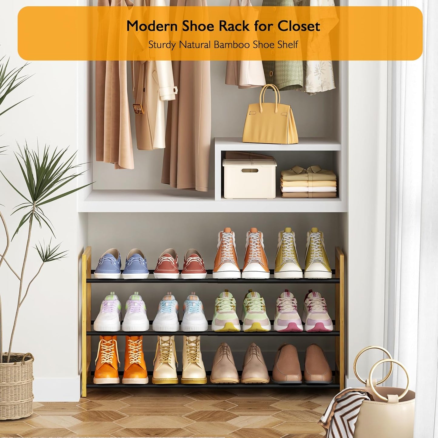 LVNIUS Closet,3 Dorm,6-12 Expandable Shoe Rack for Tier Metal Shoes Shelf Organizer for Pairs Small Standing Shoe Rack