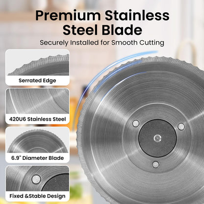 Manual Bread Slicer for Homemade Bread, Bread Cutter for Adjustable and Even Slices, Classic Hand Crank Sourdough Slicer with Scale Line & Powerful Suction Cup, Sharp Stainless Steel Blade (Cream)