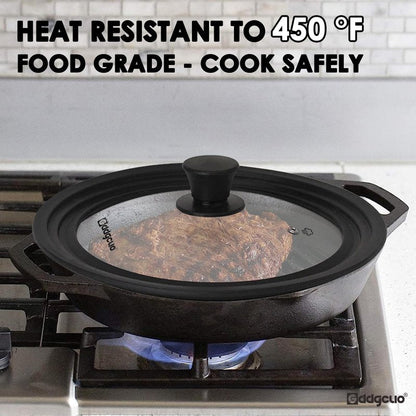 Universal Pan Lids, 2 Pcs Pot lids for Pots, Pans & Skillets - Fits 13", 14", 15" Diameter and 10", 11", 12" Diameter Cookware, Heat Resistant Frying Pan lid, Dishwasher Safe