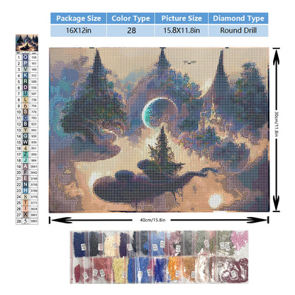 Meow Love 5D Diamond Painting Kit for Adults with Pre-Framed Canvas - DIY Wall Art Home Decor,Easy to Hang,Stress Relief Craft Gift for Women,15.8 x 11.8 Inch. (Tree World)
