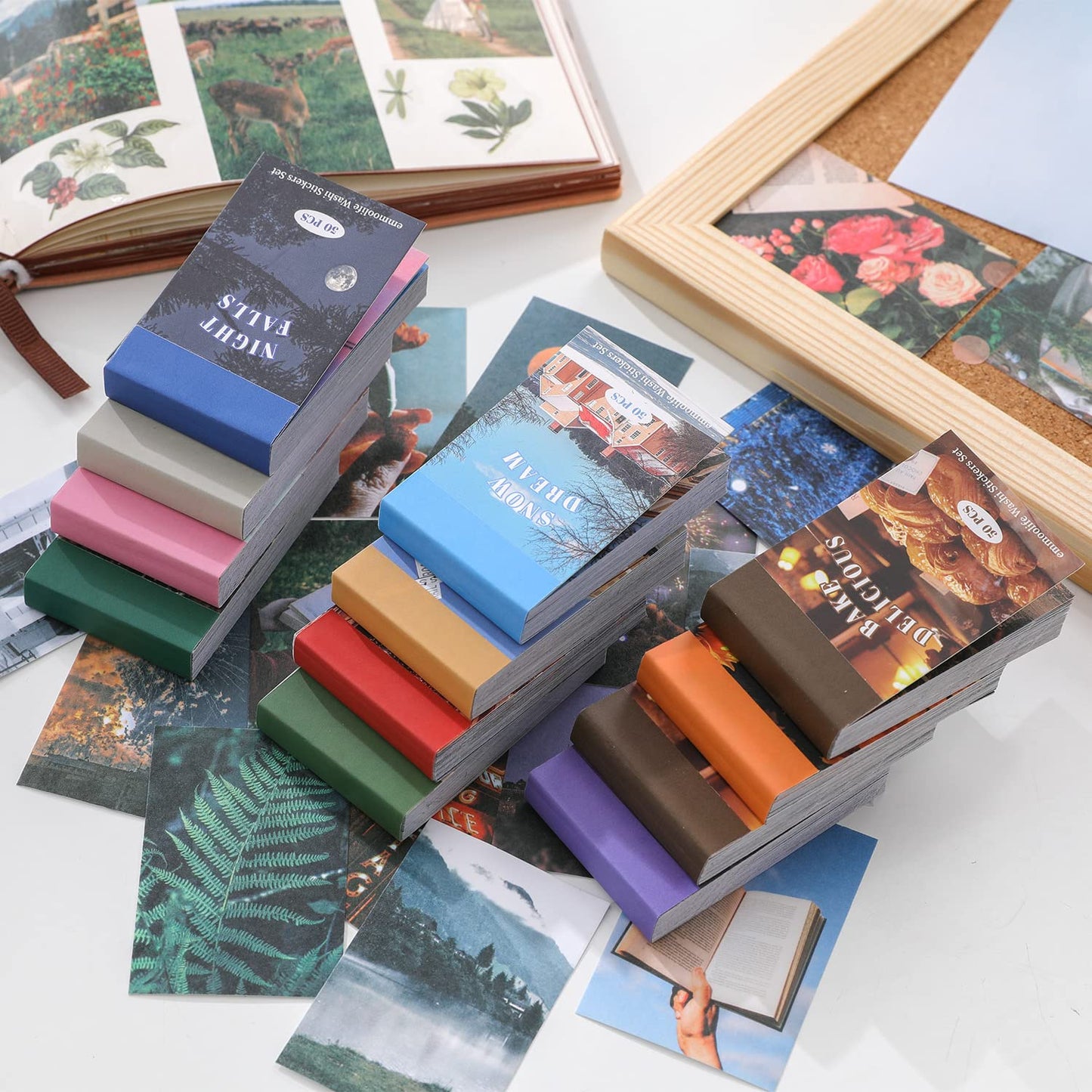 12 Sets 600 Sheets Washi Stickers for Journaling, Daily Quote Flower Nature Travel Stickers Vintage Aesthetic Scrapbook Sticker Set for Bullet Journal Art Diary Card Craft Gifts Planner Notebook