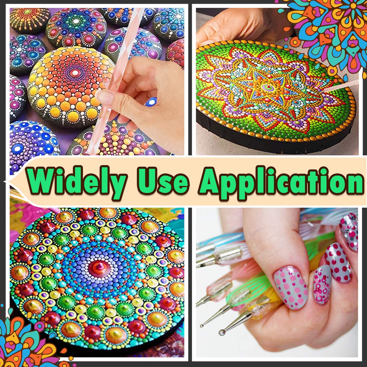 Insnug Mandala Dotting Tools Painting Kit - Rock Dot Paint Stencils Tool Set Art Craft Supplies Kits Tray Brush Zipper Pen for Nail Stone Mandala Arts Drawing Home Decor Activity | Mothers Day Gift