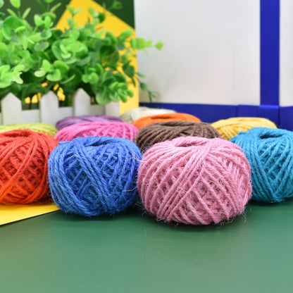 12 Color Jute Twine Natural Jute String 2mm 3 Ply for Artworks, DIY Crafts, Gift Wrapping & Embellishments - 33 Yard per Roll
