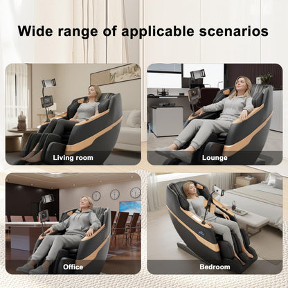 LIYIH Massage Chair Full Body, Zero Gravity Massage Recliner with 12 Fixed Casters, Full Body Airbag Massage, Waist and Leg Heating, Automatic Retractable Footrest, AI Voice Control