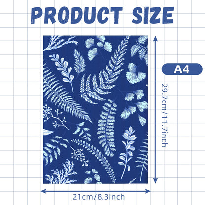 Spakon 32 Sheets Sun Print Paper Cyanotype A4 A5 Solar Drawing Paper Sensitivity Nature Printing for Adults Arts Crafts DIY Project(8.3 x 11.7 Inch,White)