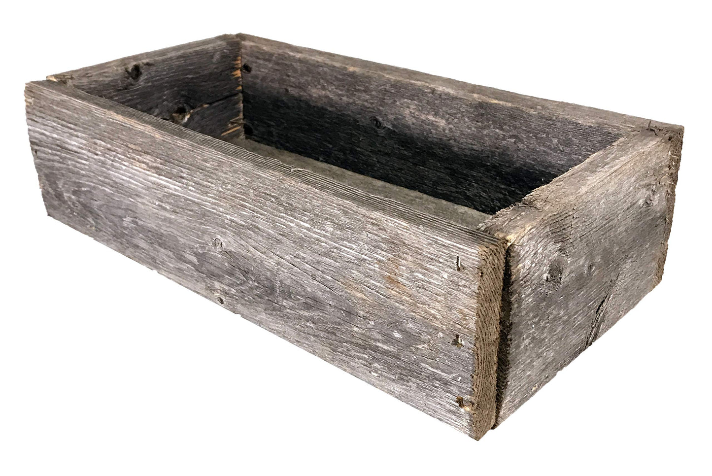 Rustic Revival | Decorative Barnwood Box – Authentic Rustic Weathered Wood Box for Table Decoration, Weddings, Parties & Farmhouse Home Decor – Real Wood Centerpiece Holder (Weathered)
