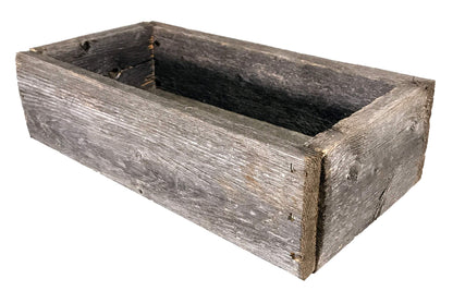 Rustic Revival | Decorative Barnwood Box – Authentic Rustic Weathered Wood Box for Table Decoration, Weddings, Parties & Farmhouse Home Decor – Real Wood Centerpiece Holder (Weathered)