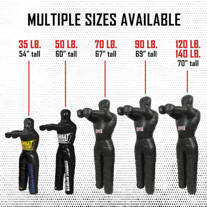 Combat Sports Legged Grappling Dummy – 35 to 140 lb Nylon Training Partner for MMA, Jiu-Jitsu, Wrestling, Takedowns, Throws, Submissions & Striking (New & Improved, 90 lbs)