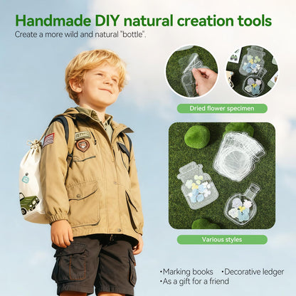 Flower Press Kit for Kids, Nature Exploration Toys with Plant ID Cards & Drawing Board, Outdoor Explorer Kit with DIY Bouquet Preservation & Dried Flower Art | Ideal Gift for Nature & Craft Lovers