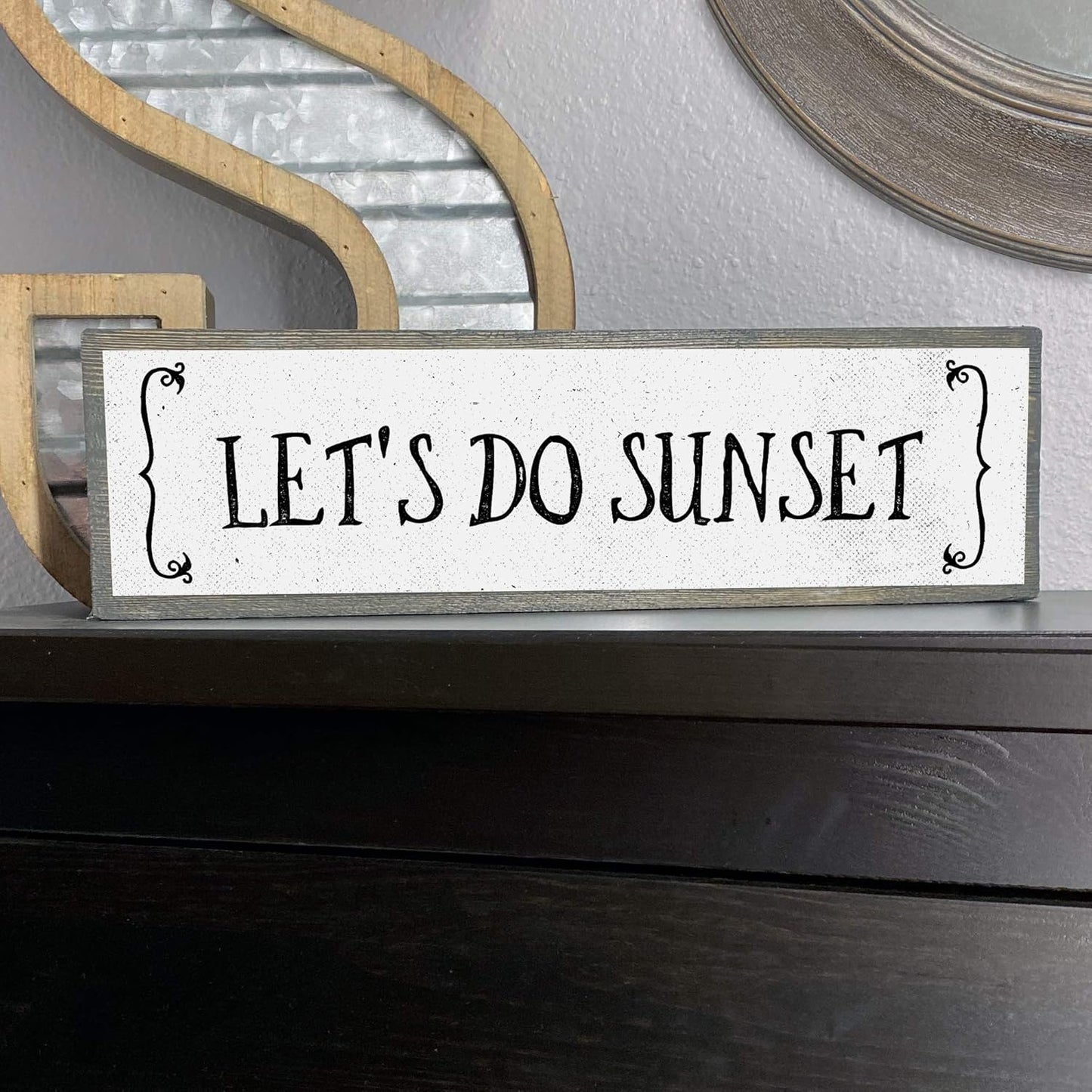 Beach Wood Signs, Medium - Wood And Metal, Let’s Do Sunset