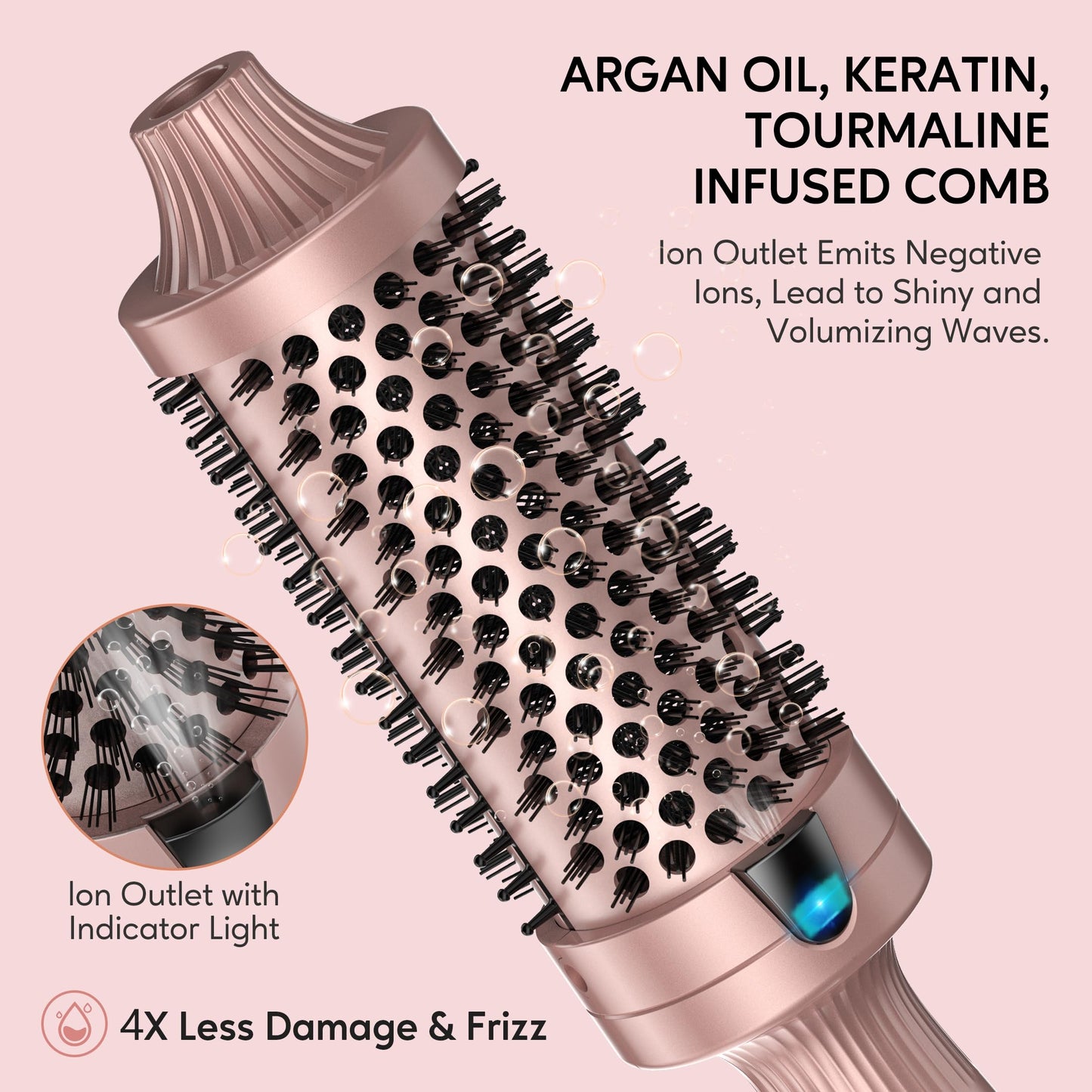Terviiix Thermal Brush Get Voluminous Style, Quick Heating Hot Brush, Ceramic Tourmaline Ionic Heated Curling Iron, Digital Display 9 Temperatures Curling Wand, Dual Voltage, 1.5 Inch