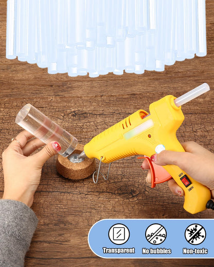 Mini Hot Glue Sticks, 300 Pack Glue Gun Sticks for DIY Craft Projects and Sealing, 4" Long and 0.27" Diameter (300)