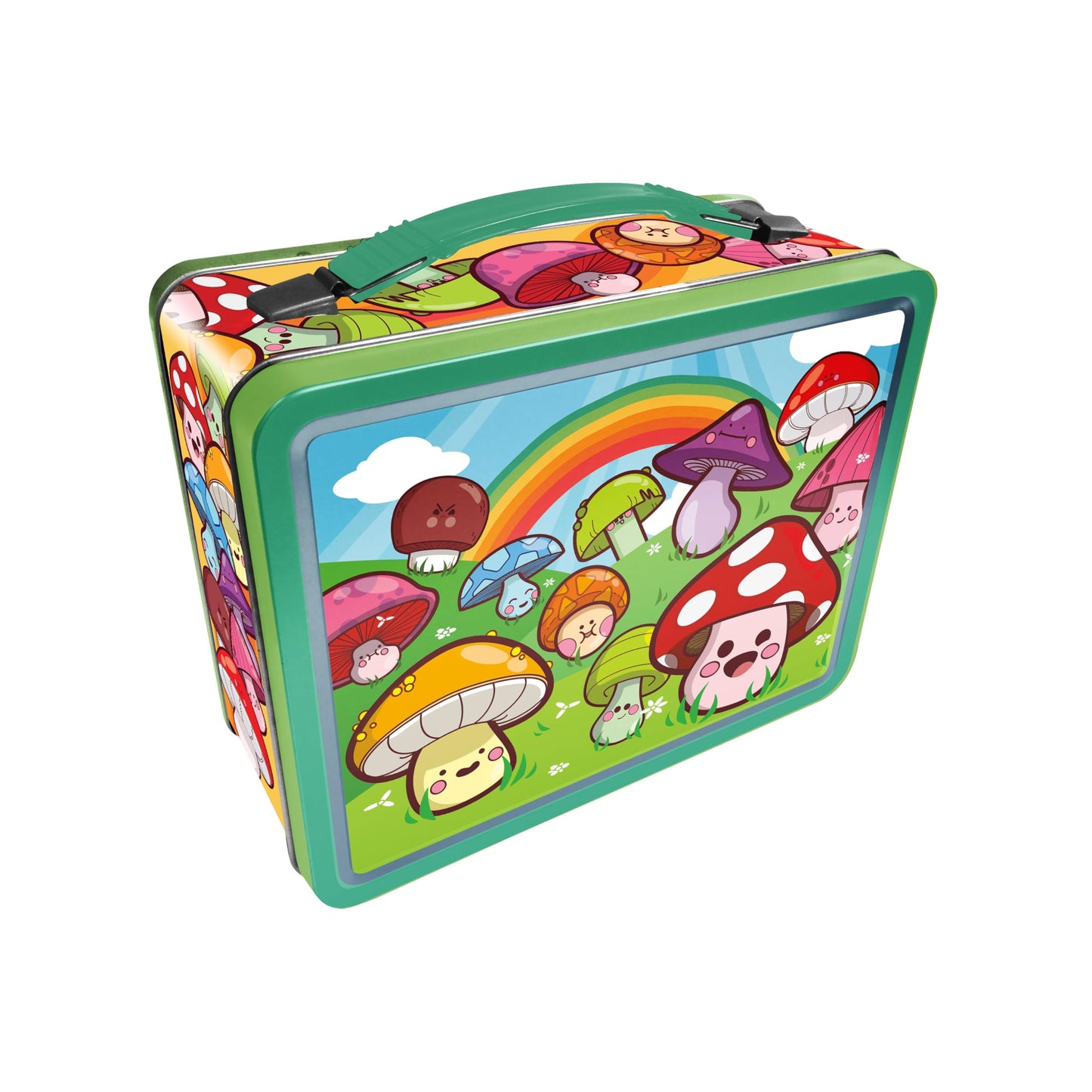 AQUARIUS Mushroom Fun Box - Sturdy Tin Storage Box with Plastic Handle & Embossed Front Cover - Officially Licensed Merchandise & Collectible Gift