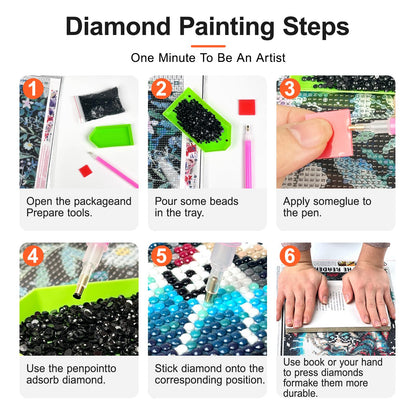 4 Pack Leopard Print Coquette Diamond Art Kits for Adults, Pink Bow Diamond Painting Kits for Beginner, Diamond Dots Full Drill Crafts for Gem Art Home Wall Decor for Teens Girls 5D DIY 12x16in
