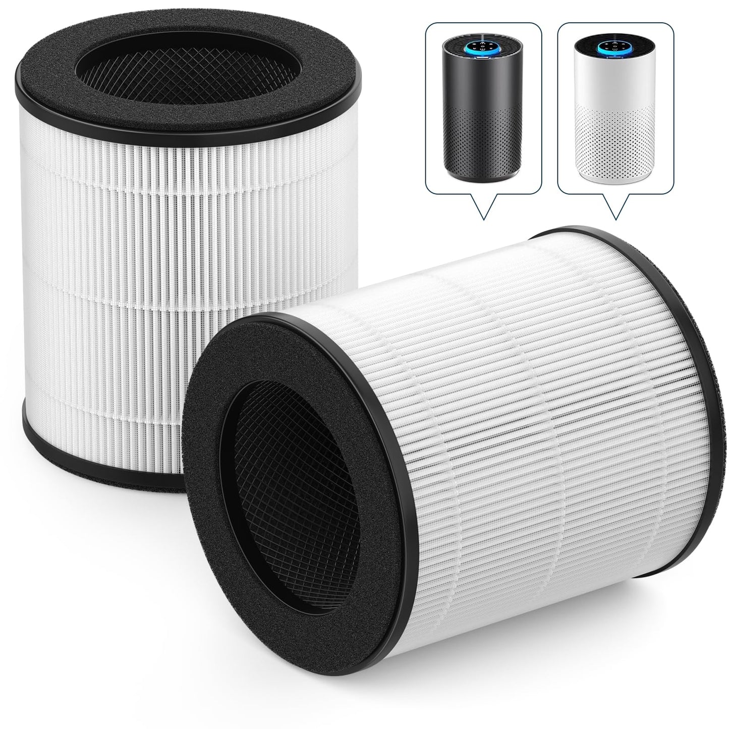 FMDZFL ZQA-4000C Replacement Filter Compatible with VNIUP/ADTARK/Hopmirth ZQA-4000C and Fancybark ZQA-4000A Air Purifier, 3-in-1 HEPA 14 Filtration System, 2-Pack