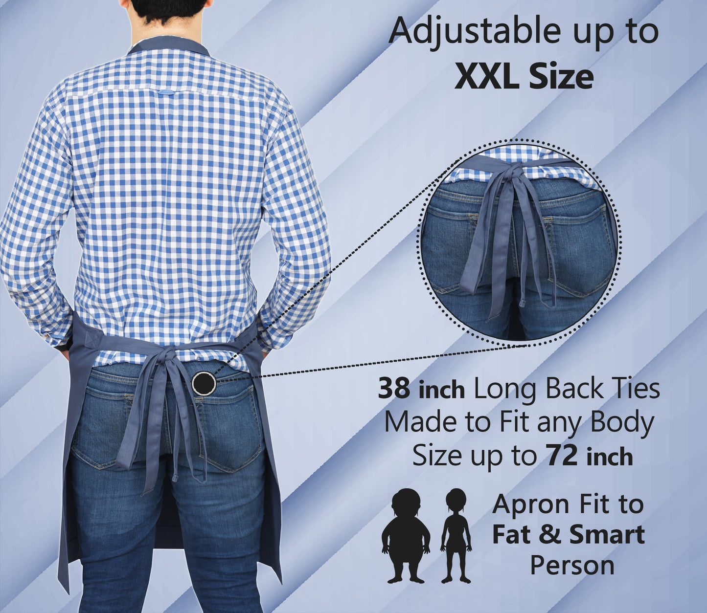RUVANTI Aprons for Men, Women with Pockets Cotton Enrich Durable Large XXL size for Kitchen, Workshop, BBQ, Chef Apron